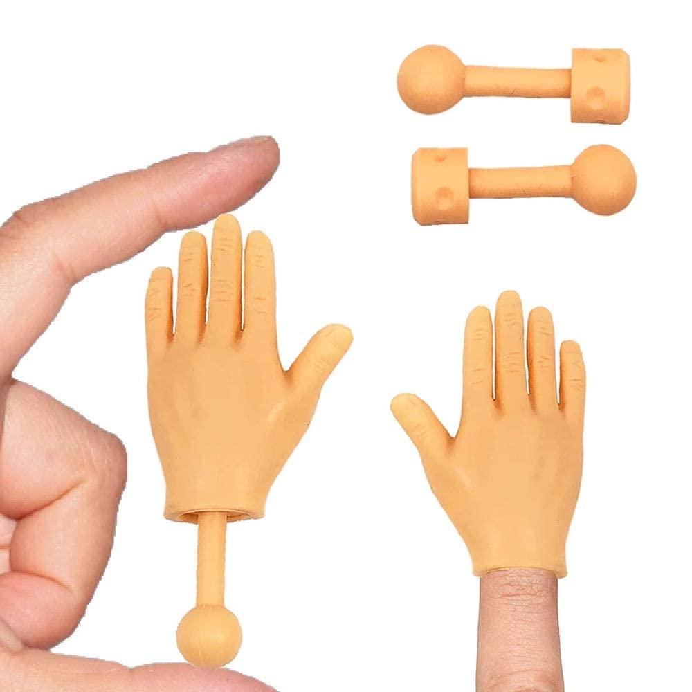 CreepyParty Small Hands on Sticks Little Finger Hands with Holder Mini Left Hands and Right Hands 2 Pcs Game Prank Tiktok Toys