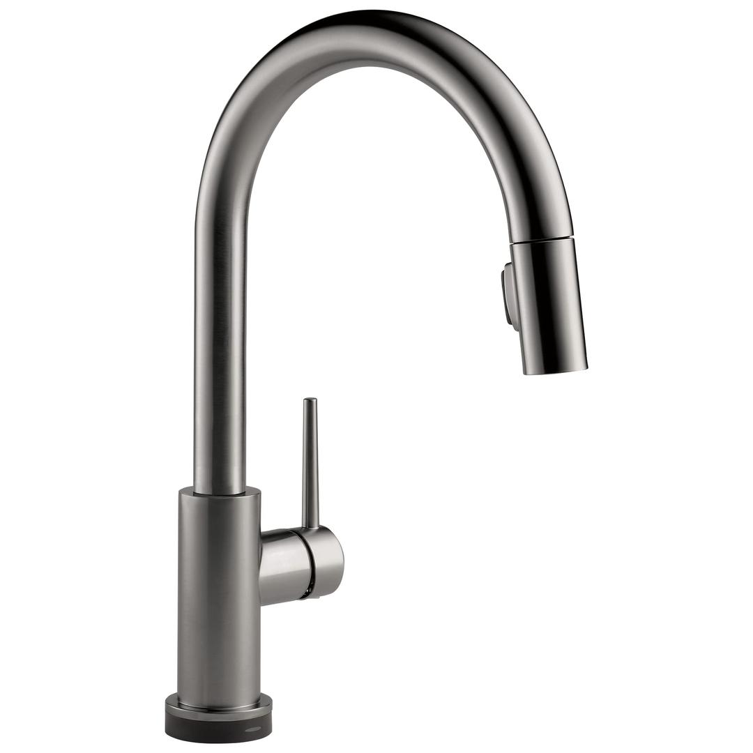 DeltaFaucet Trinsic VoiceIQ Touchless Kitchen Faucet with Pull Down Sprayer, Smart Faucet, Alexa and Google Assistant Voice Activated, Kitchen Sink Faucet, Black Stainless 9159TV-KS-DST