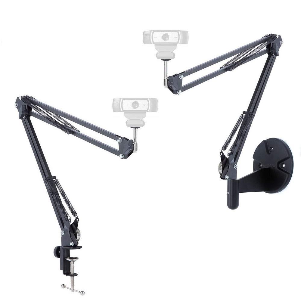 Webcam Stand Kit, 2in1 Wall Mount and Clamp Arm Holder for Logitech C920 C920s C922x C930e C925e Brio - Acetaken