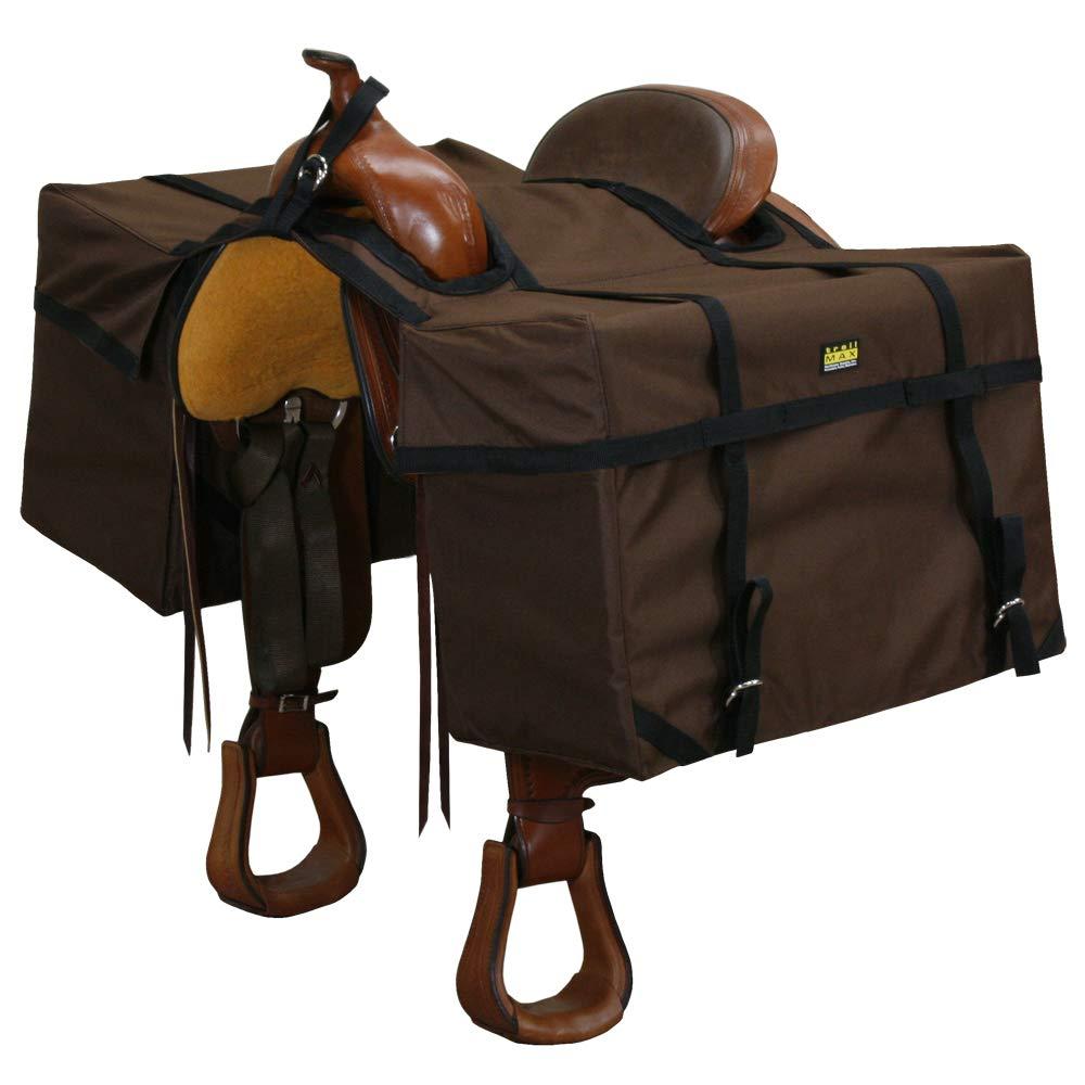 TrailMax Over-The-Saddle Pack Pannier Bags; Pannier Bags Fit Most Western Riding Saddles; Ideal for Hunting Camp & Packing Gear; Horse Saddle Pannier Bags; Durable; Brown