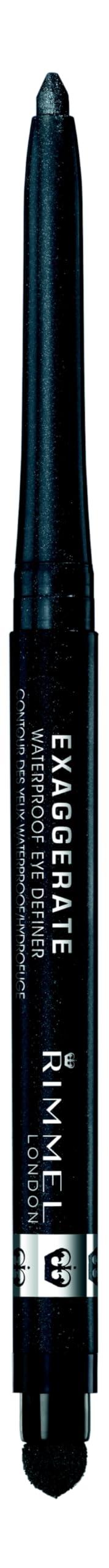 RimmelLondon Exaggerate Waterproof Eye Definer Eyeliner, Highly Pigmented, Long-Wearing, Built-In Smudger, 264, Earl Grey, 0.01oz