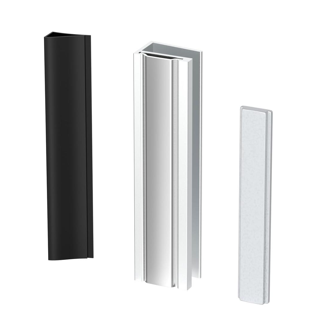 Shower Door Magnet - U Channel Door Frame with Metal Strike and Magnet for 1/8" 5/32" 3/16" and 1/4" Thick Swing Glass Shower Doors Shower Door Handles Shower Door Strike Jamb