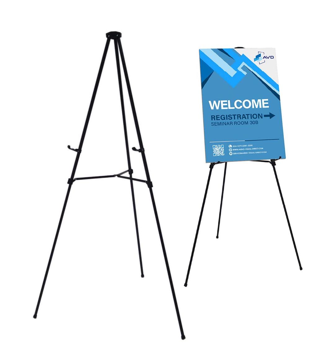 Lightweight Aluminum Telescoping Display Easel, 70 Inches, Black