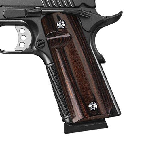 Cool Hand 1911 Full Size High Polished Wood Grips, Screws Included, Mag Release, Ambi Safety Cut