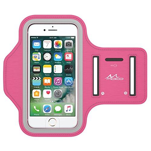 MoKo Armband for iPhone 8 / iPhone 7 / 6s / 6, Sweatproof Sports Armband Running Arm Band for iPhone 8, 7, 6S, 6, 5S, 5, Galaxy S9, S8, S7 Edge, BLU 5.0, Moto G, Magenta (Fits Arm Girth 9"-12.6")