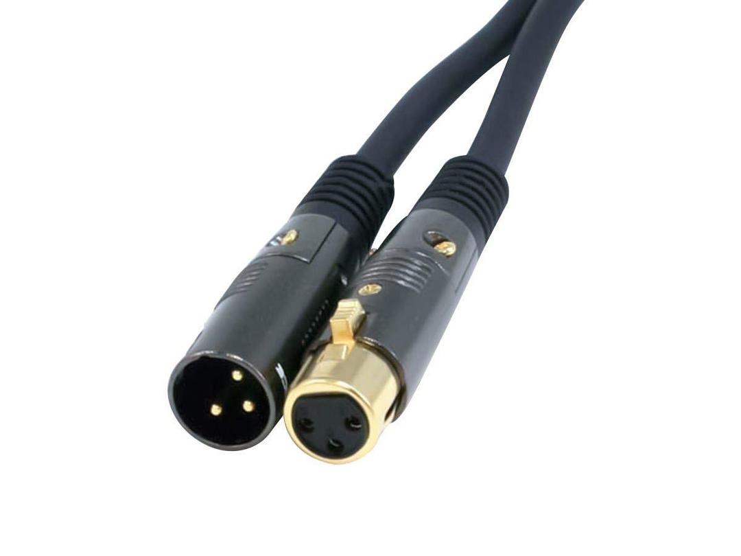 MonopriceXLR Male to XLR Female Cable - 1.5 Feet - Black, 16AWG, Gold Plated Copper Wire Conductors - Premier Series