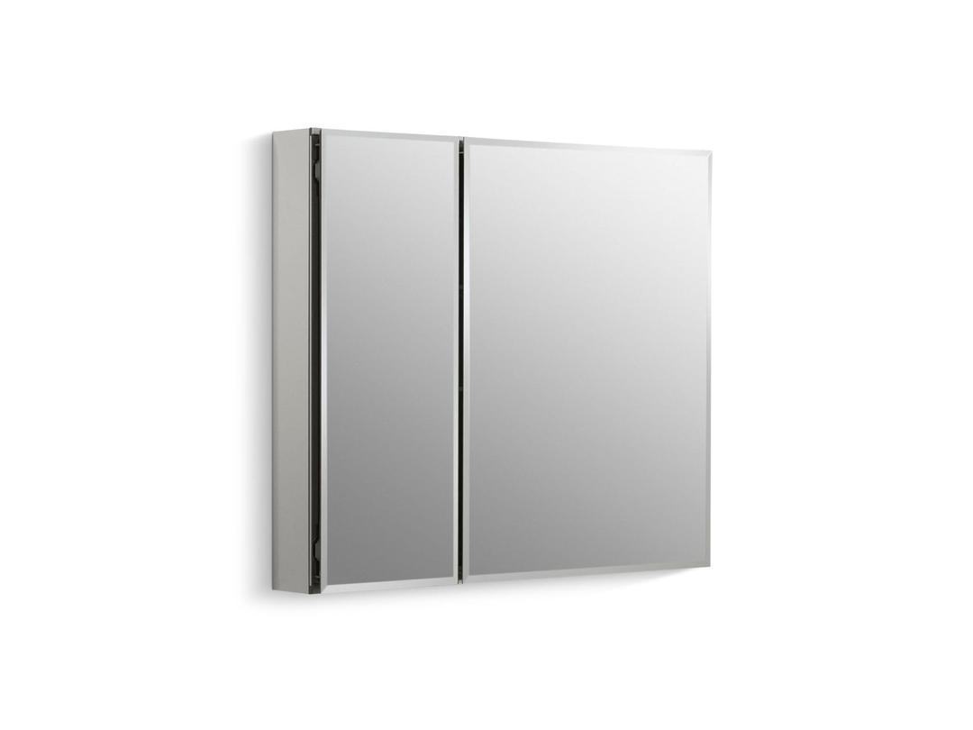 KOHLER K-CB-CLC3026FS Beveled Medicine Cabinet with Mirror Doors & Adjustable Shelves, Rectangular Beveled Edge Frame, 30" x 26"