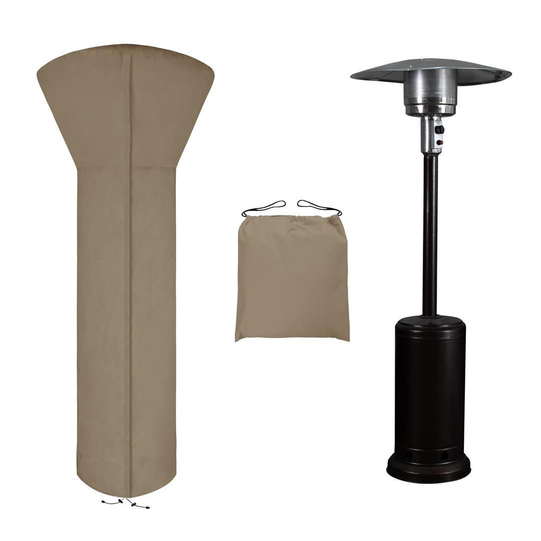 Easy-GoingPatio Heater Cover with Zipper and Storage Bag, Waterproof Outdoor Heater Cover Dustproof, UV-Resisant, Wind-Resistant (89"H x 33"D x 19"B, Camel)