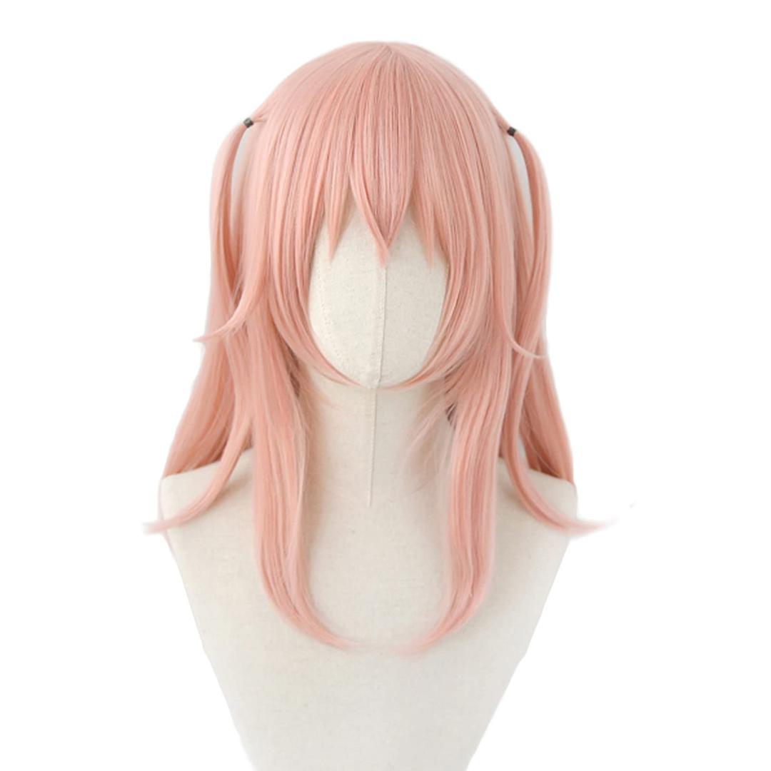 Women Girls Inui Sajuna ​Cosplay Wig Anime Long Wavy Pink Wig with Pigtails for Halloween Costume