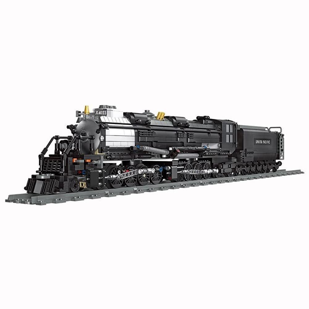 DAXX BIGBOY Steam Train Building Kit and Engineering Toy,BIGBOY Locomotive with Track Display Set Compatible with Lego,Gift for Train Lovers(1608Pcs)