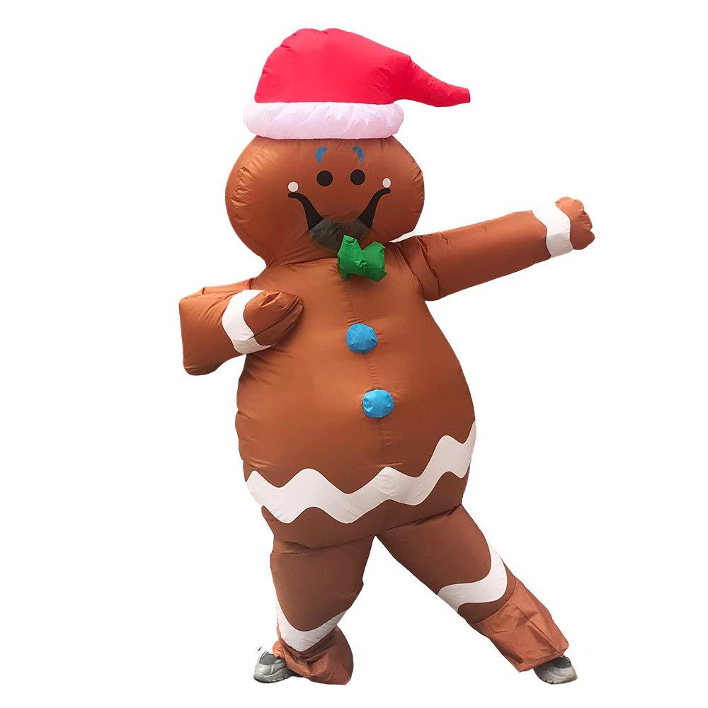 DeHasionChristmas Inflatable Gingerbread Man Costume Christmas Party Blow-up Costume for Adult Christmas Decor/Parade (Gingerbread Man)