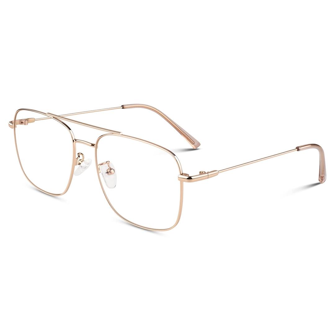 LINVOFake Glasses Non Prescription Clear Lens Metal Frame Fashion Eyewear for Women Men