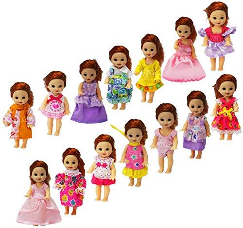 ZITA ELEMENT Lot 5 Fashion Handmade Clothes Dress for 11.5 Inch Girl Doll Sister Kelly Cute Party Doll Outfits - Random Style for 4" Doll Xmas Gift