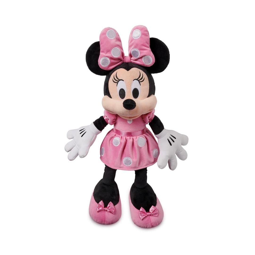 Disney Store Official Minnie Mouse Pink Dress Medium Soft Toy for Kids, Cuddly Character with Fuzzy Texture and Embroidered Details, Plushy Suitable for All Ages.