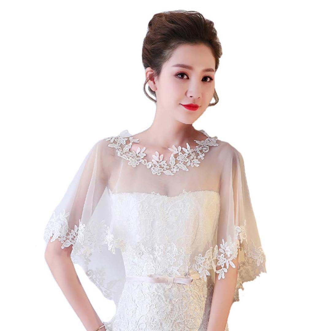 Lace Wedding Shawls Wrap For Women Bridal Shrug Bolero Cape Shoulder Covers Up For Dress Party