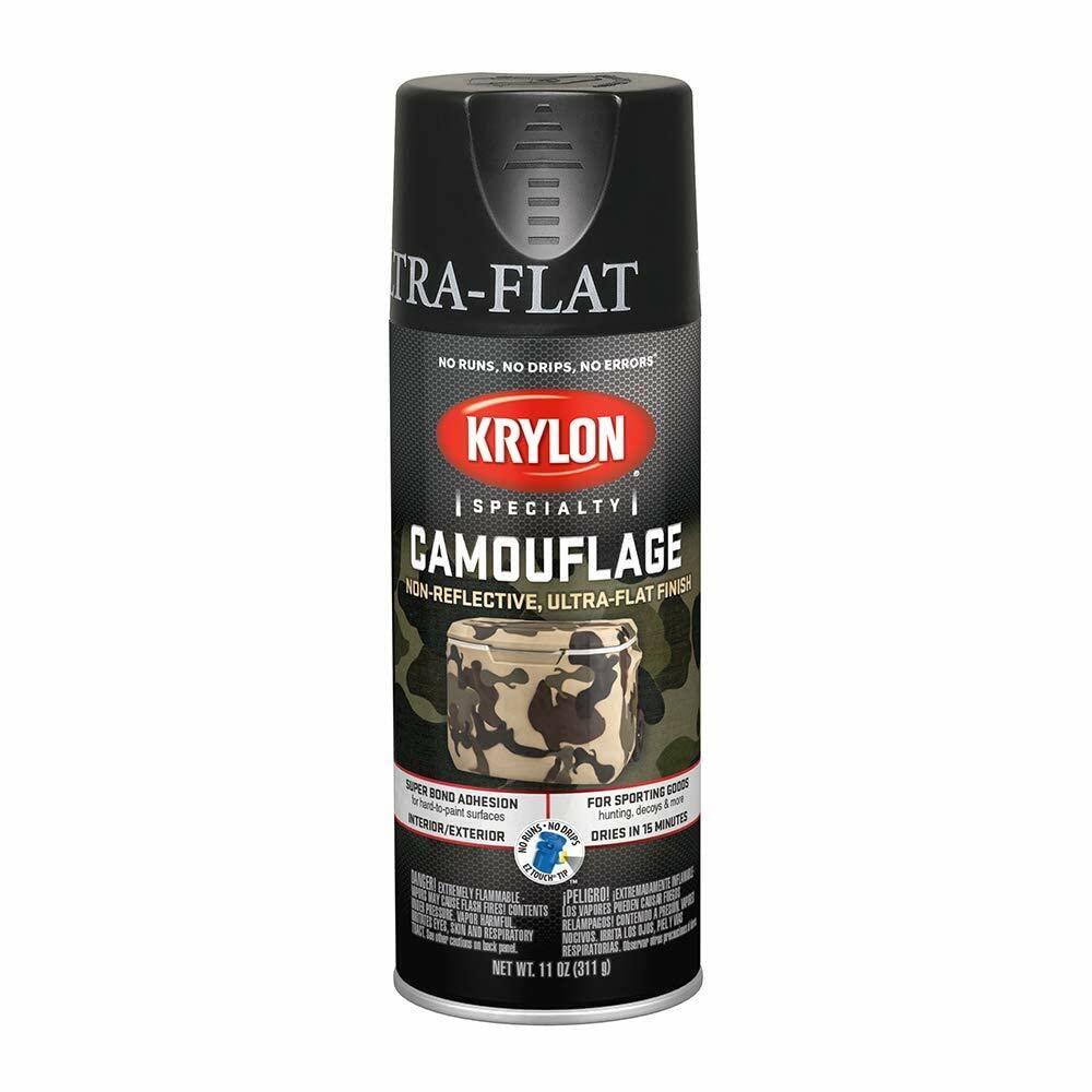 11 oz Krylon K04290777 Fusion For Plastic Black Spray Paint Camouflage