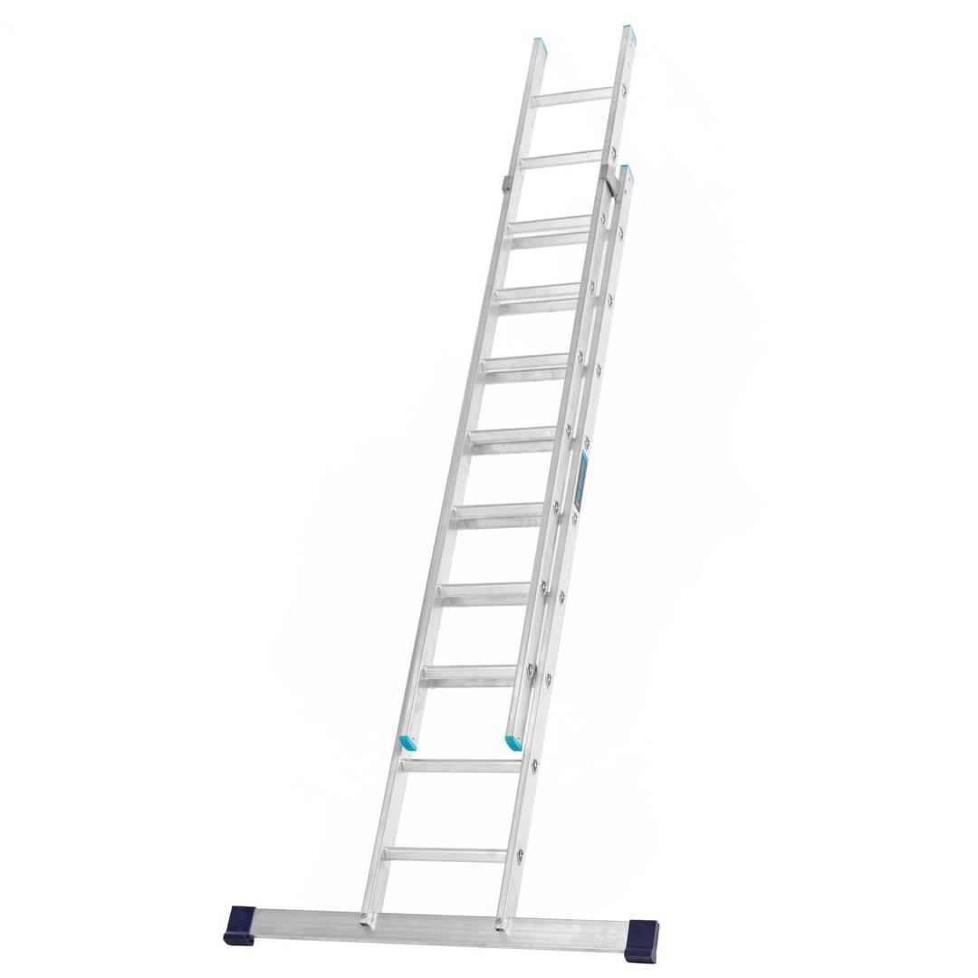 TB Davies 4.0m/13.0ft, TASKMASTER 2 Section Extension Ladders, Aluminium Stabiliser Bar, Comfort D-Shaped Rungs, Reach Height 4.6m/14.9ft, EN131 Professional