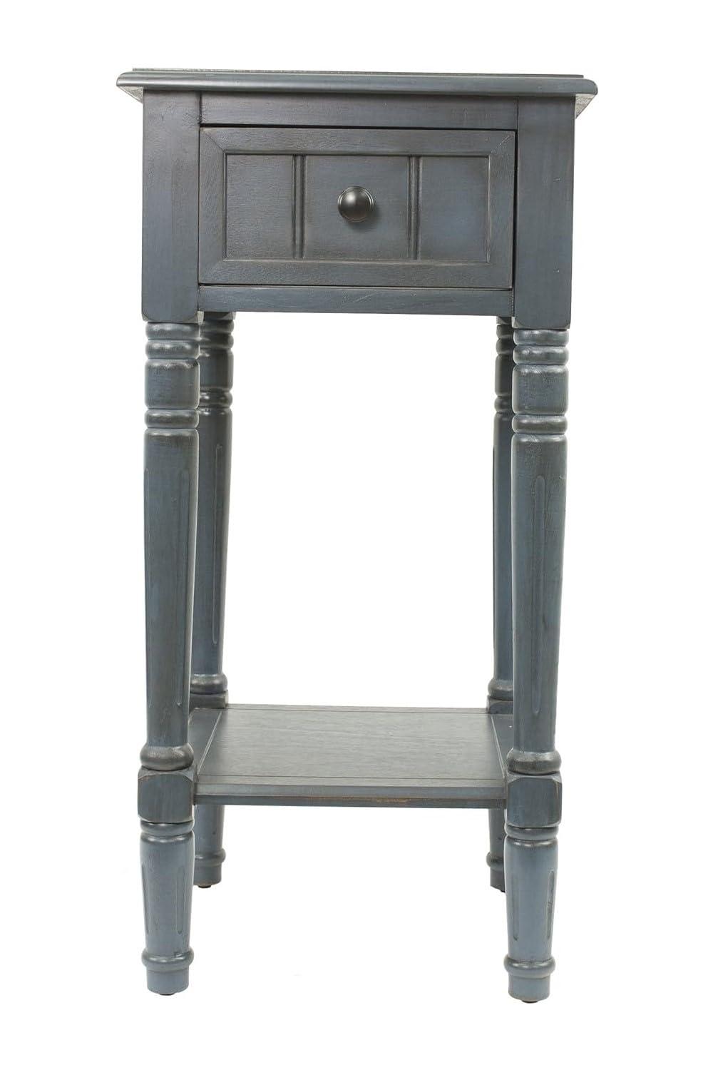 Decor TherapyStorage, Traditional Style, Narrow End, Sturdy, Wood-(28" x 14" x 14") Simplify Side Accent Table, Small, Antique Navy