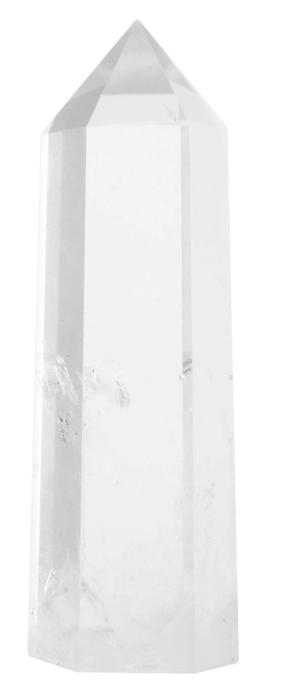 Goege Bailey Healing Crystal Wands 2" Clear Quartz Crystal Obelisk | Polished 6 Faceted Reiki Chakra Meditation Therapy