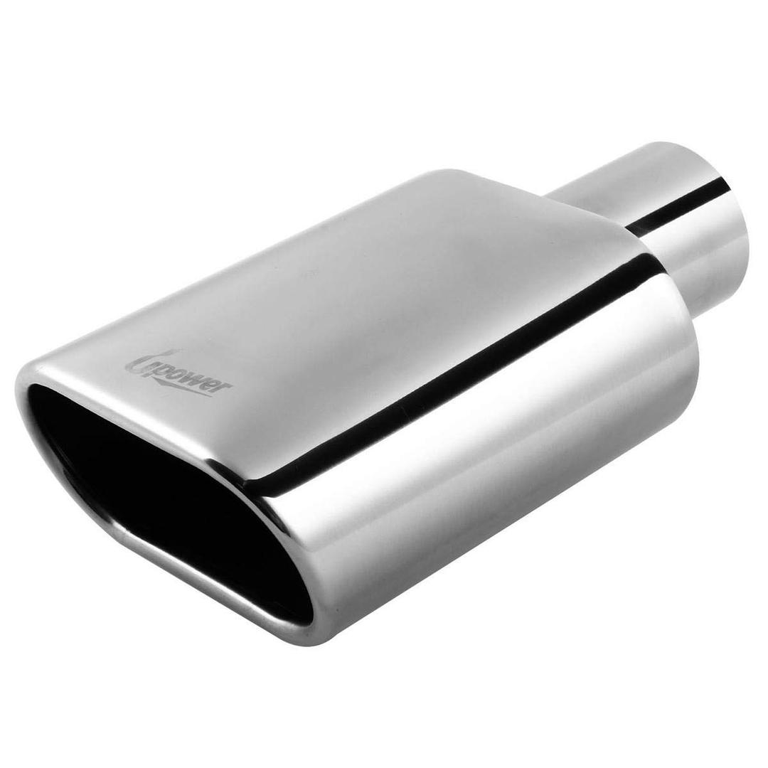 Upower Exhaust Tips 2.25" Inlet 5.5"x3" Outlet 9" Long Stainless Steel Weld-On Rectangle Exhaust Tailpipe Tips