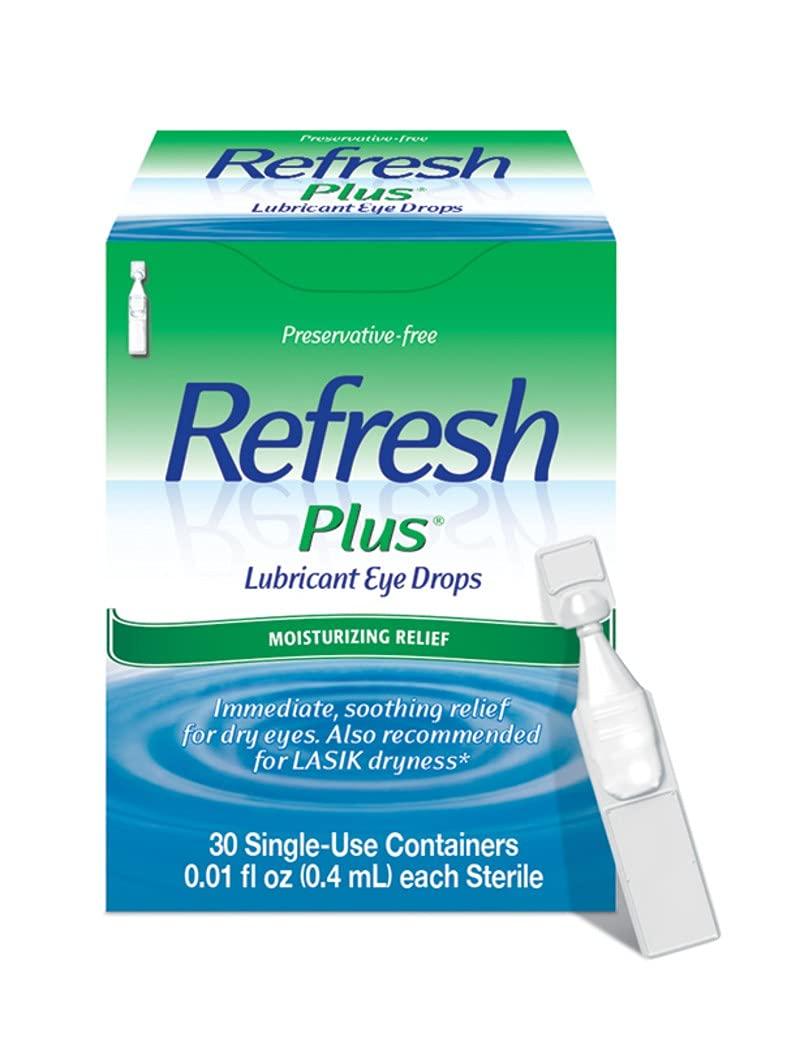 RefreshPlus Lubricant Eye Drops, Preservative Free, Single Use Containers, 30 Count