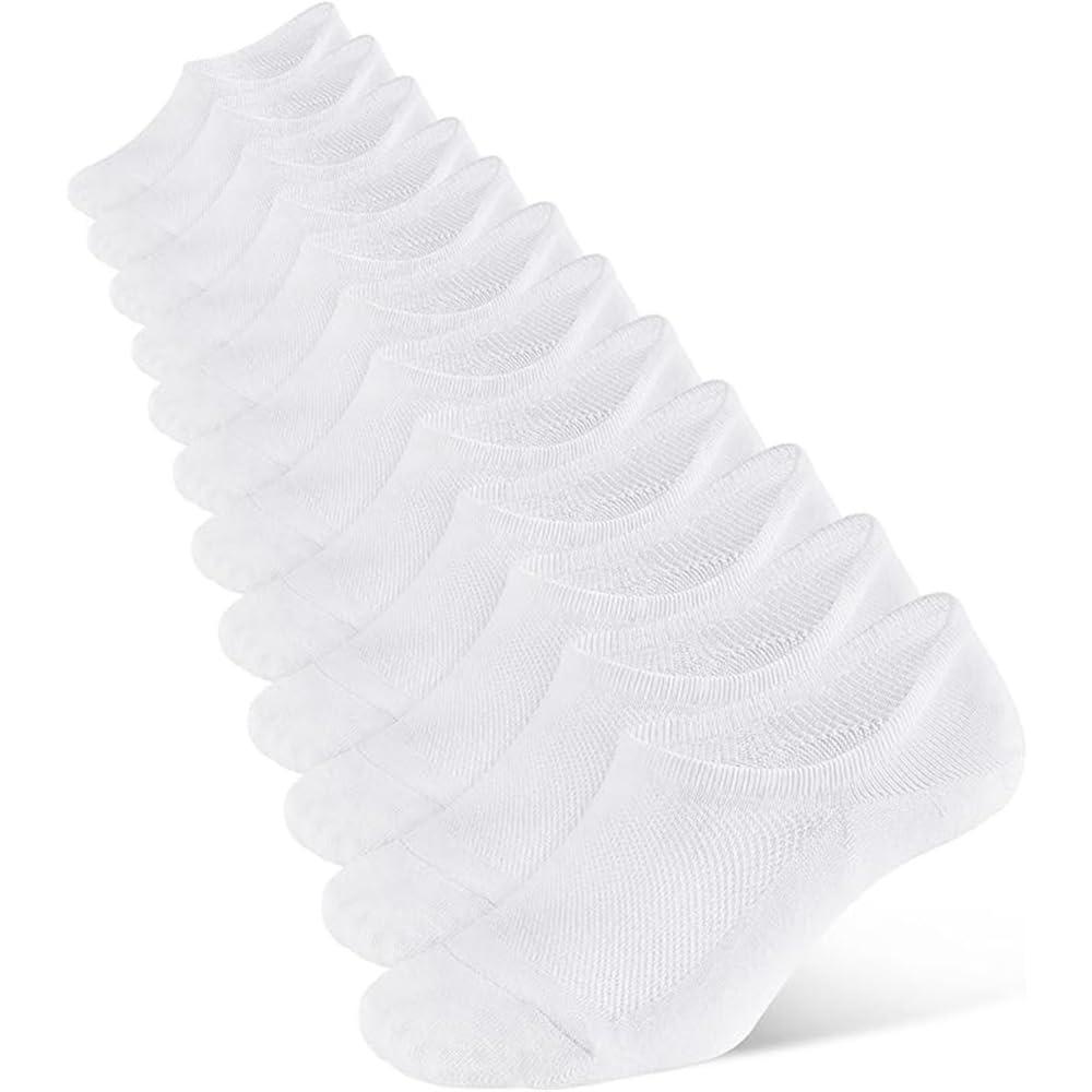 YARDHOBINo Show Men Socks, Low Cut Ankle Sock, Men Short Socks, Cotton Thin Non Slip Low Cut Men Invisible Sock, Invisible Low Cut Loafer Sneaker Socks With Non-Slip Grip (6 Pairs, White)