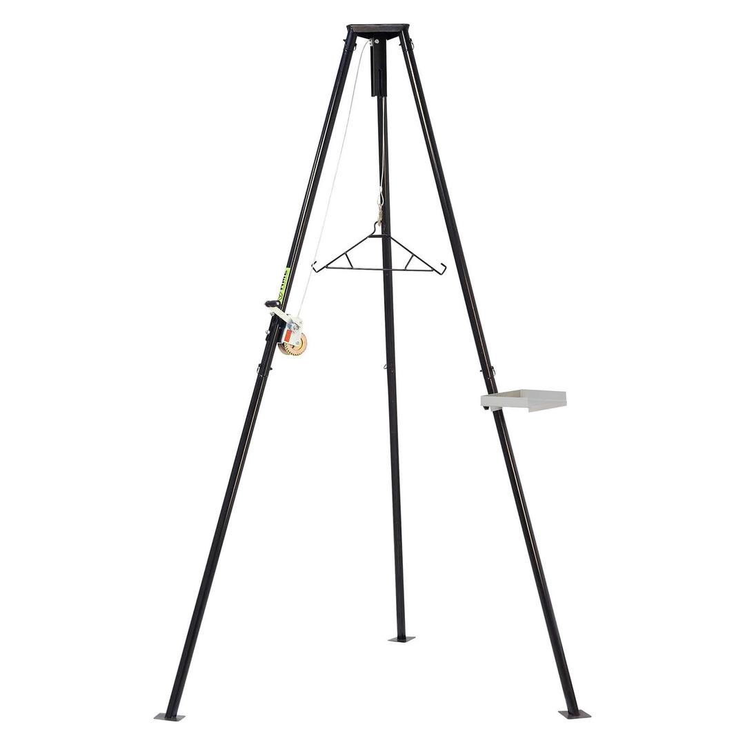 HME Tri-Pod Black Steel Game Hunting Hoist | Economical & Convenient Support Stand | Up to 300 lb. Capacity, 98" Lift Height