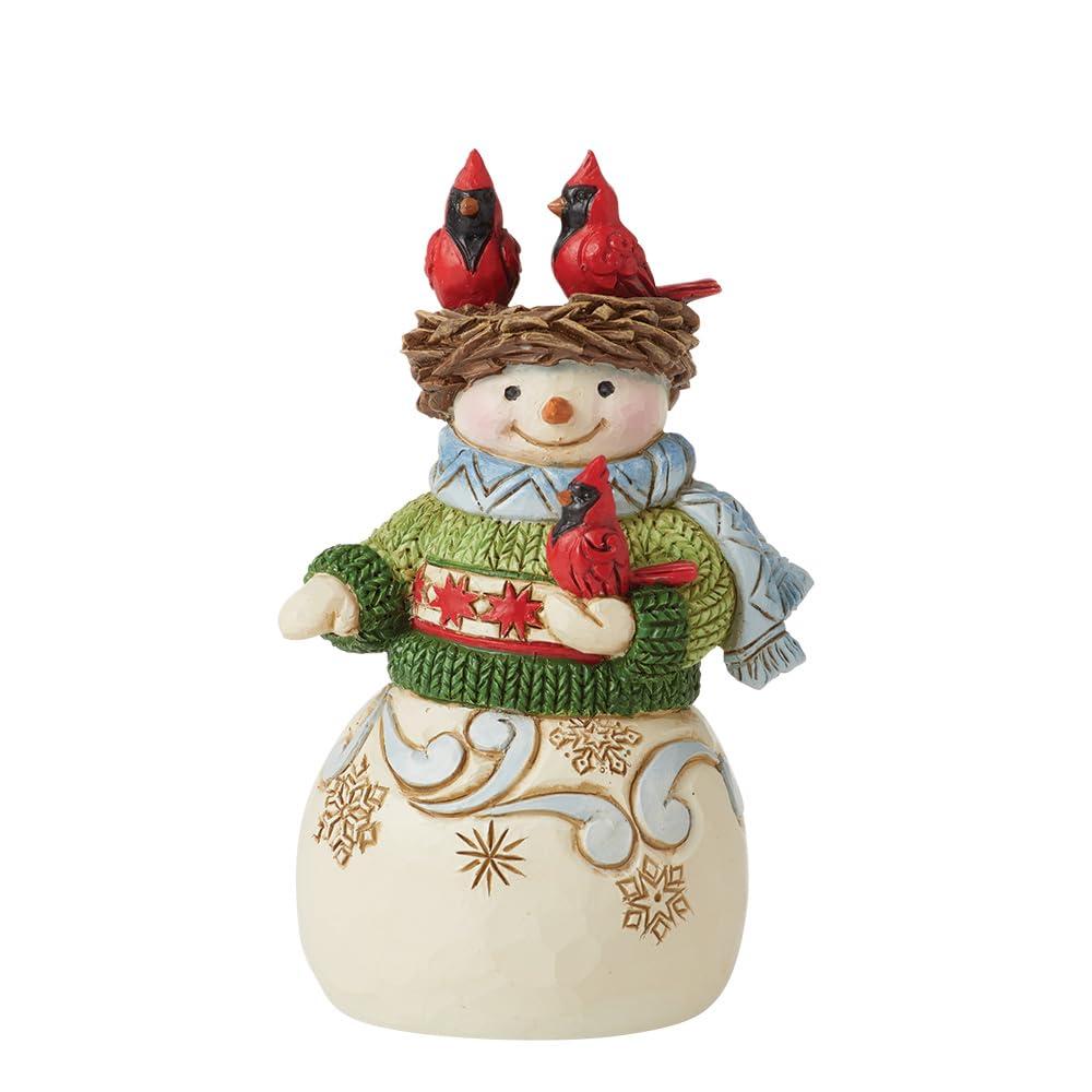 Enesco Jim Shore Heartwood Creek Four Seasons Mini Snowman with Nest On Head Figurine