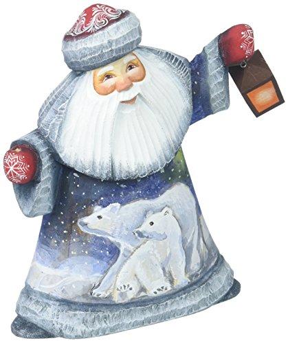 G. Debrekht Polar Story Santa Hand-Painted Wood Carving