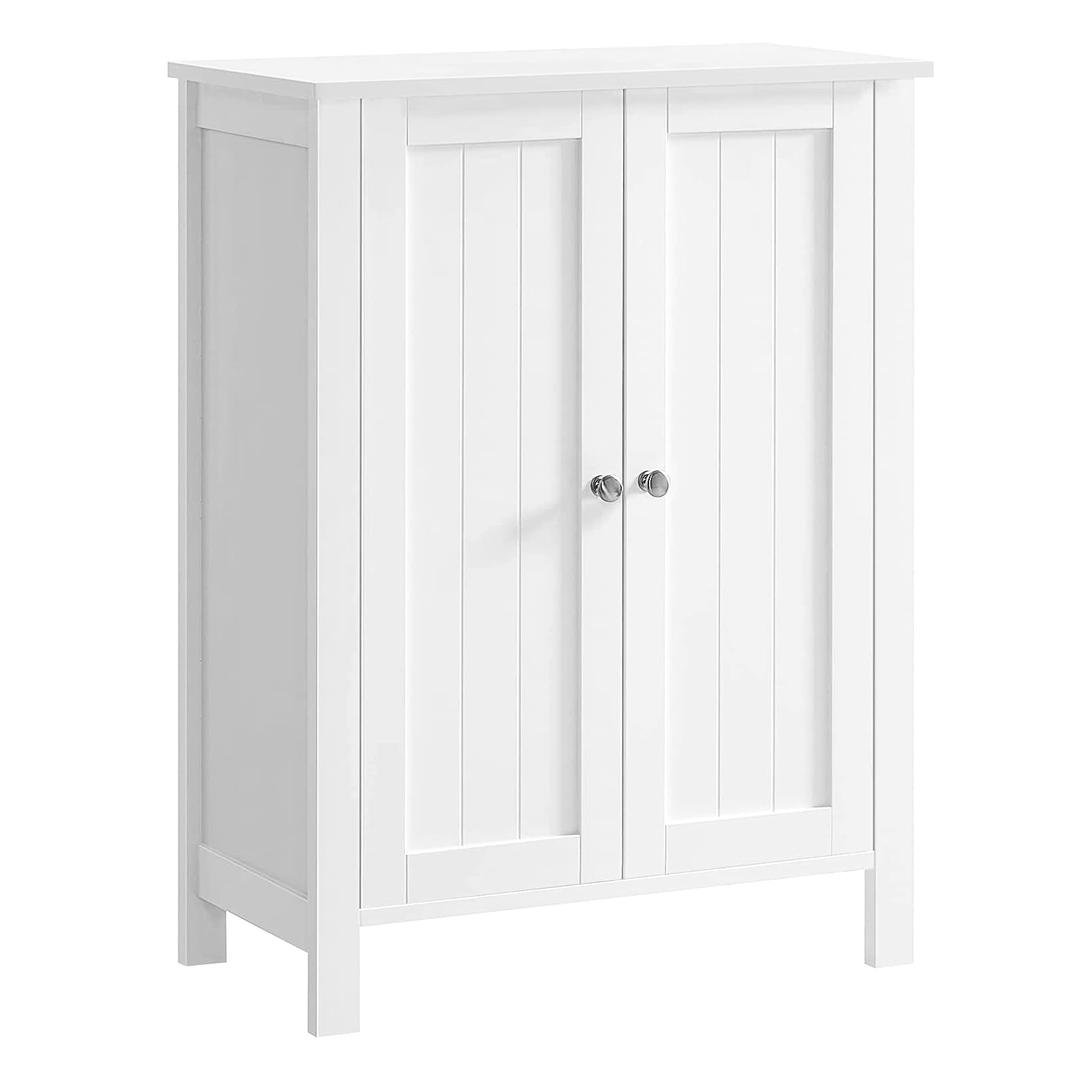 VASAGLE Bathroom Floor Storage Cabinet, Bathroom Storage Unit with 2 Adjustable Shelves, Bathroom Cabinet Freestanding, 11.8 x 23.6 x 31.5 Inches, White UBCB60W