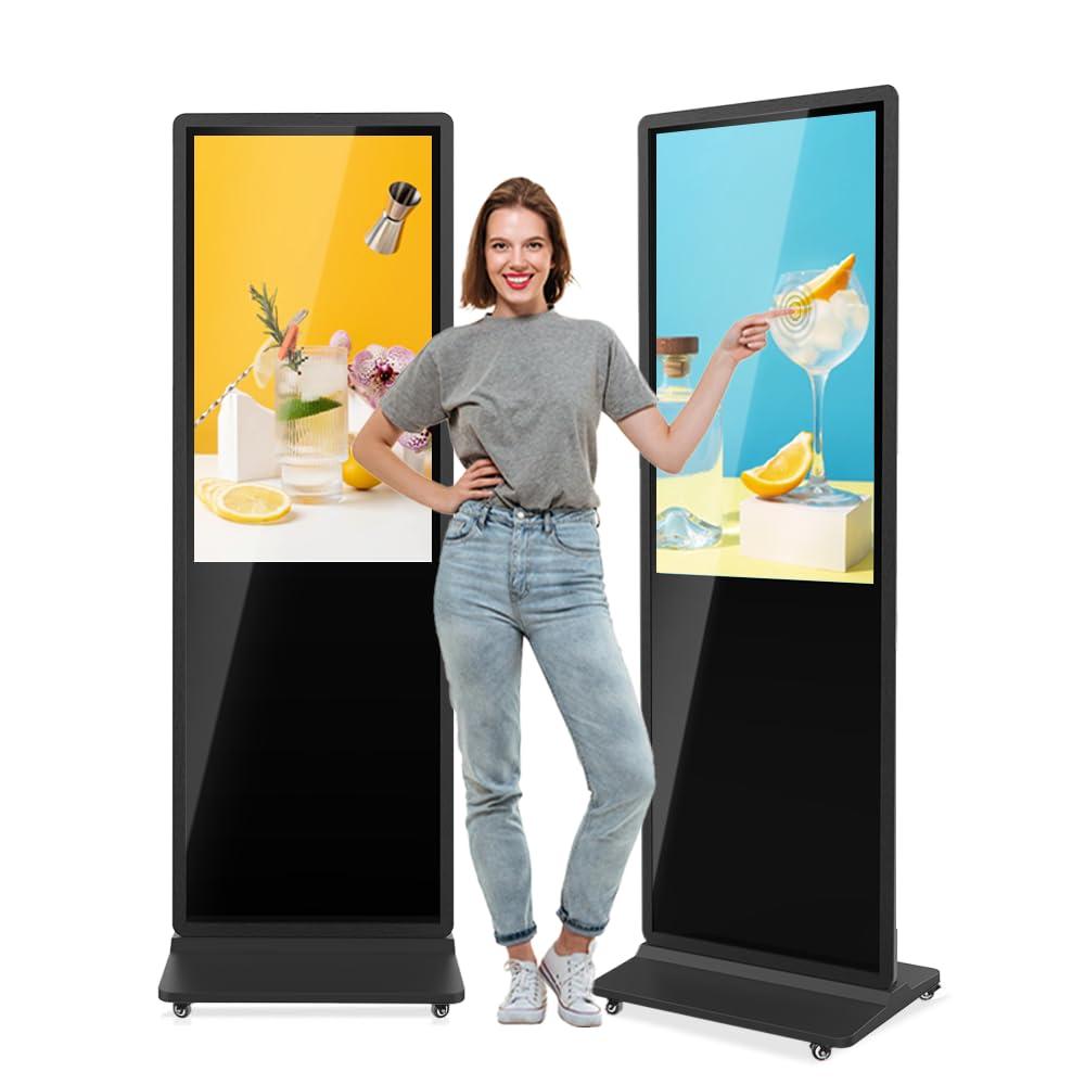 43 Inch Indoor Digital Signage Touchscreen Kiosk Floor Standing Advertising Display LCD Totem Interactive Monitor Android System with Auto Media Player