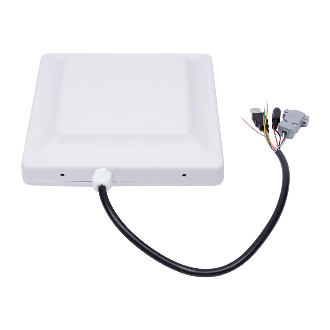 UHF RFID Reader, Long Range Waterproof Passive Electronic Integrated Card Reader with 8Dbi Antenna, Support RS232,RS485 and Wiegand Interface for Parking Lot System Access Control