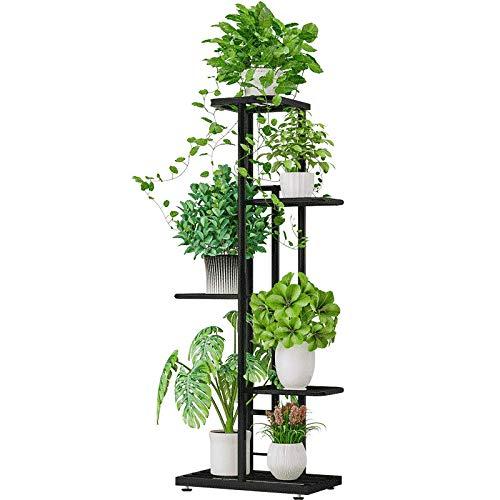 5 Tier Metal Plant Stand for Indoor Outdoor Flower Pot Display Planter Shelf, Charcoal Grey