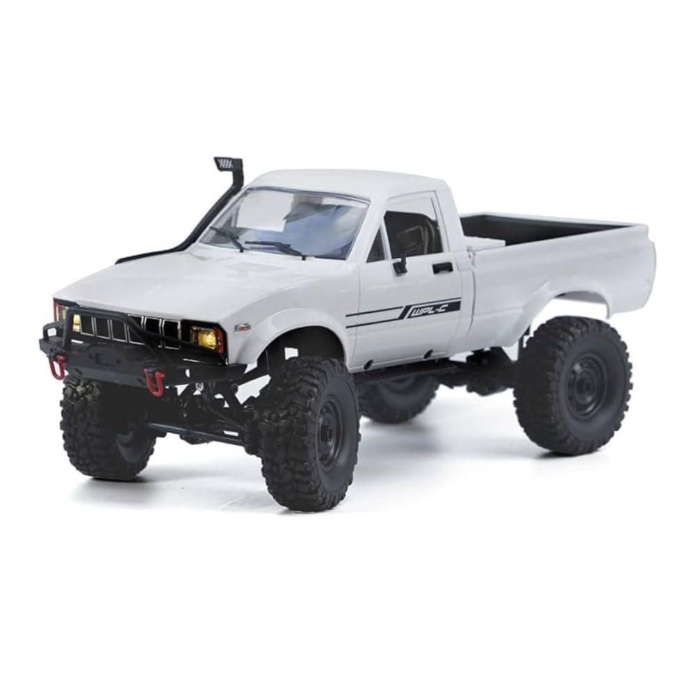 WPL C24-1 RC Rock Crawler RC Truck 4x4 1/16 Scale RC Crawler Off Road Remote Control Pickup 2.4G All Terrain RTR with Proportional Throttle Steering Led Light Adult