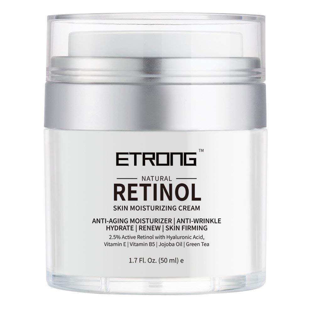 Retinol Moisturizer Cream,ETRONG Anti-aging Wrinkle Night/Day Cream for Face and Eye with 2.5% Retinol,Hyaluronic,Vitamin E and Jojoba Oil