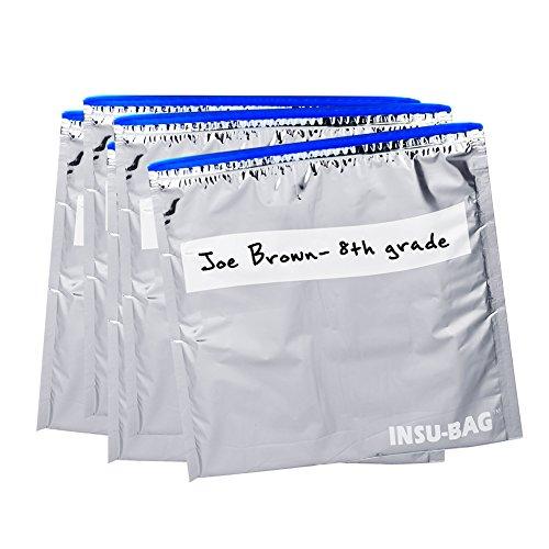 Insulated Sandwich Bag (5 Pack) Easy Ziploc Closure - Reusable and Waterproof | Silver Color