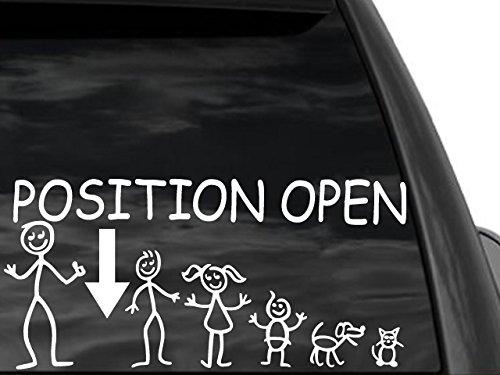 FGD Funny Stick Figure Single DAD & Family Position Open Arrow 12"x6" Car Truck SUV