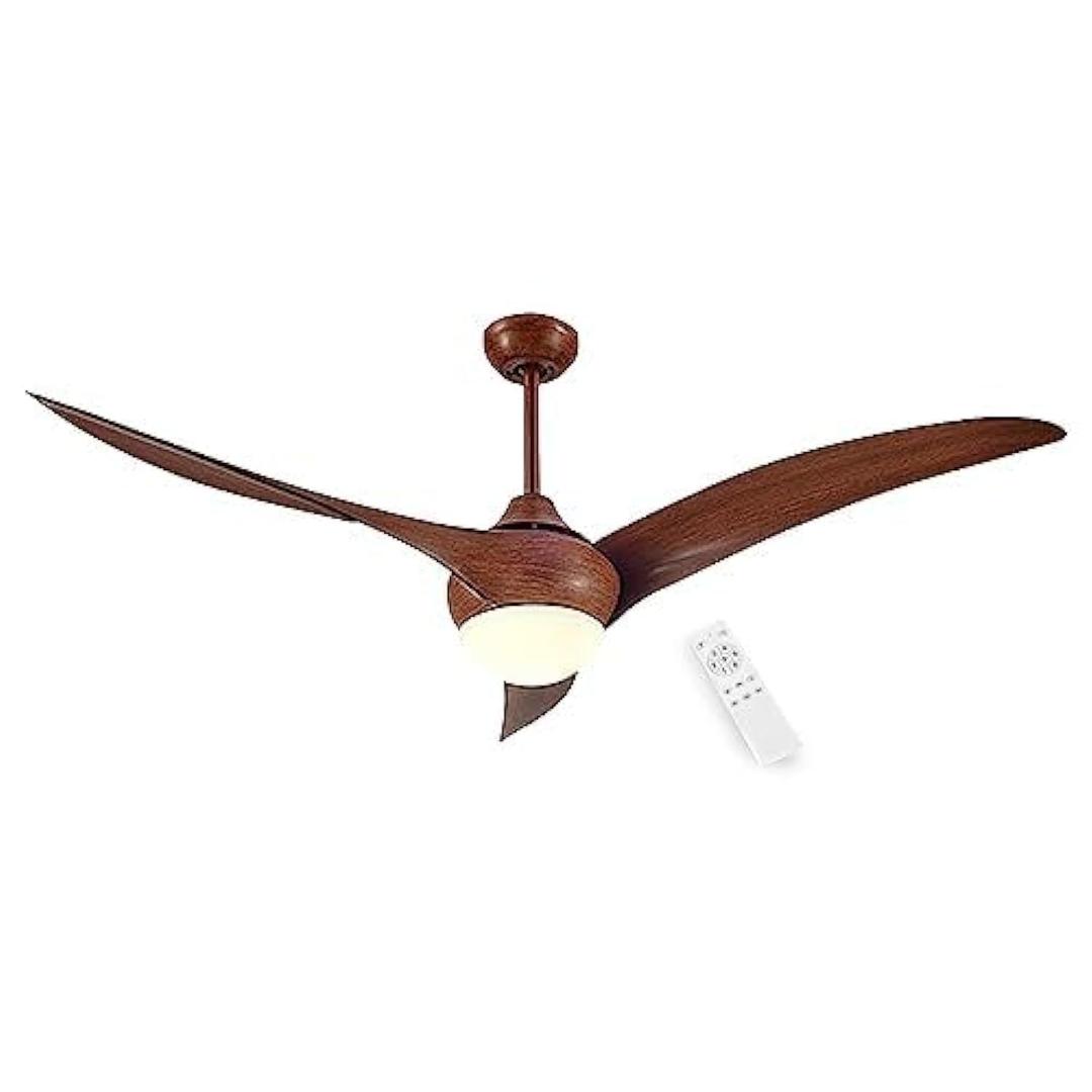 TDOO Ceiling Fans with Lights, Indoor and Ou r Wood Grain Ceiling Fan with Remote Control, 52 inch Modern Ceiling Fans with Reversible DC Motor for Patio Bedroom Living Room