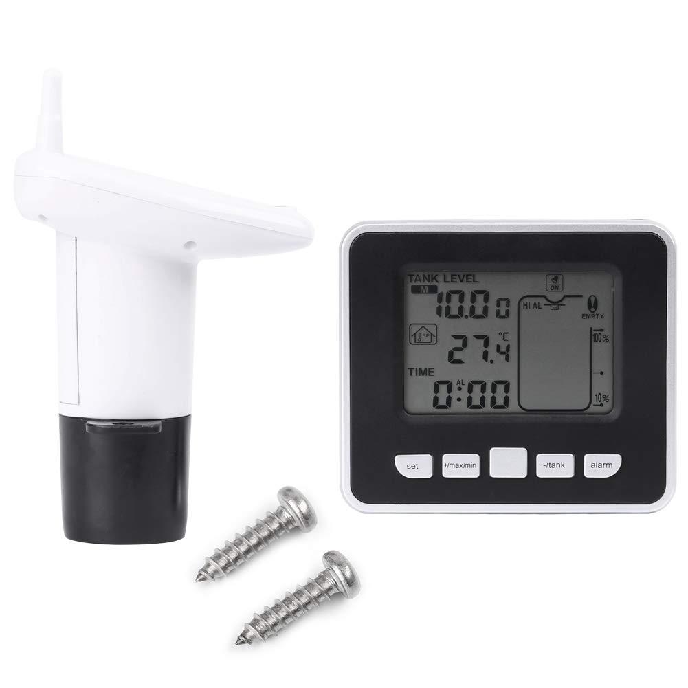 Liquid Level Meter - Ultrasonic Level Sensor Water Tank Sensor Liquid Depth Sensor Indicator with Temperature Display for All Non-Corrosive Liquid, High/Low/Empty Alarm