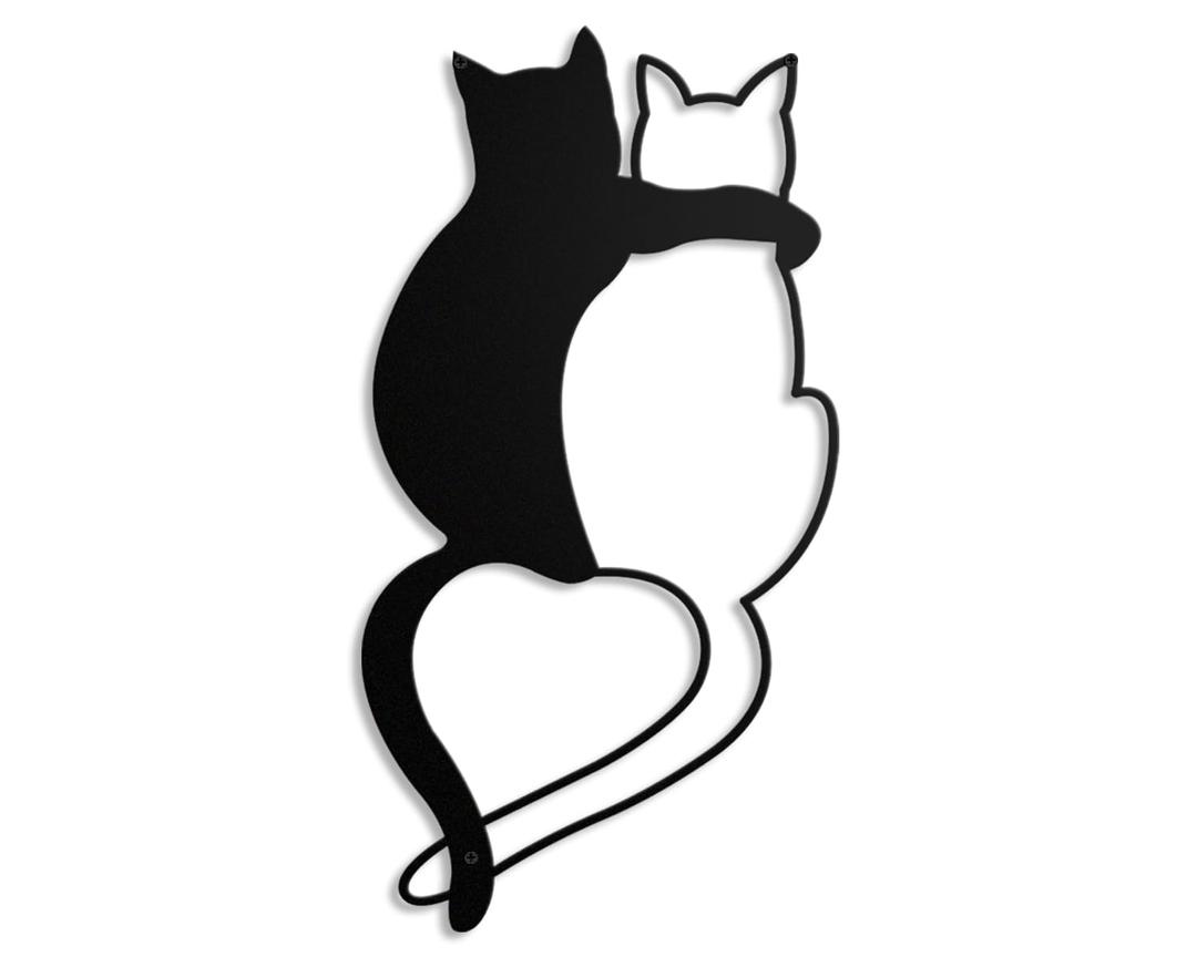 Kas Home Cat Metal Wall Decor Iron Cat Wall Art Cute Cats Wall Decor Signs for Living Room Bedroom Kitchen Office Wall Hanging Décor