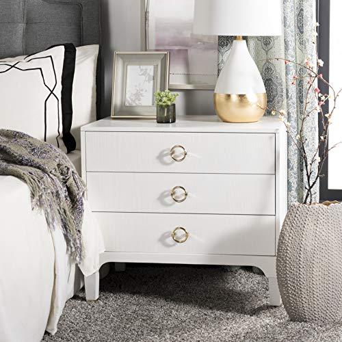 Safavieh Home Collection Lorna 3 Drawer Contemporary Night Stand Nightstand, White