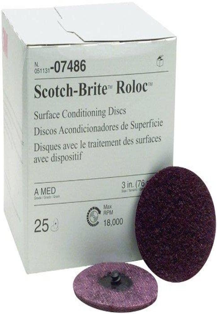 3MScotch-Brite(TM) Roloc(TM) Surface Conditioning Disc, 3 Inch, Medium, 07486