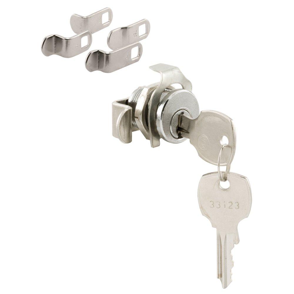 Prime-Line S 4573 Mailbox Lock – Replacement, Multipurpose Mailbox Lock for Several Brands – NA-14 Keyway, Opens Counter-Clockwise with 90º Rotation, Nickel Finish (1 Set)