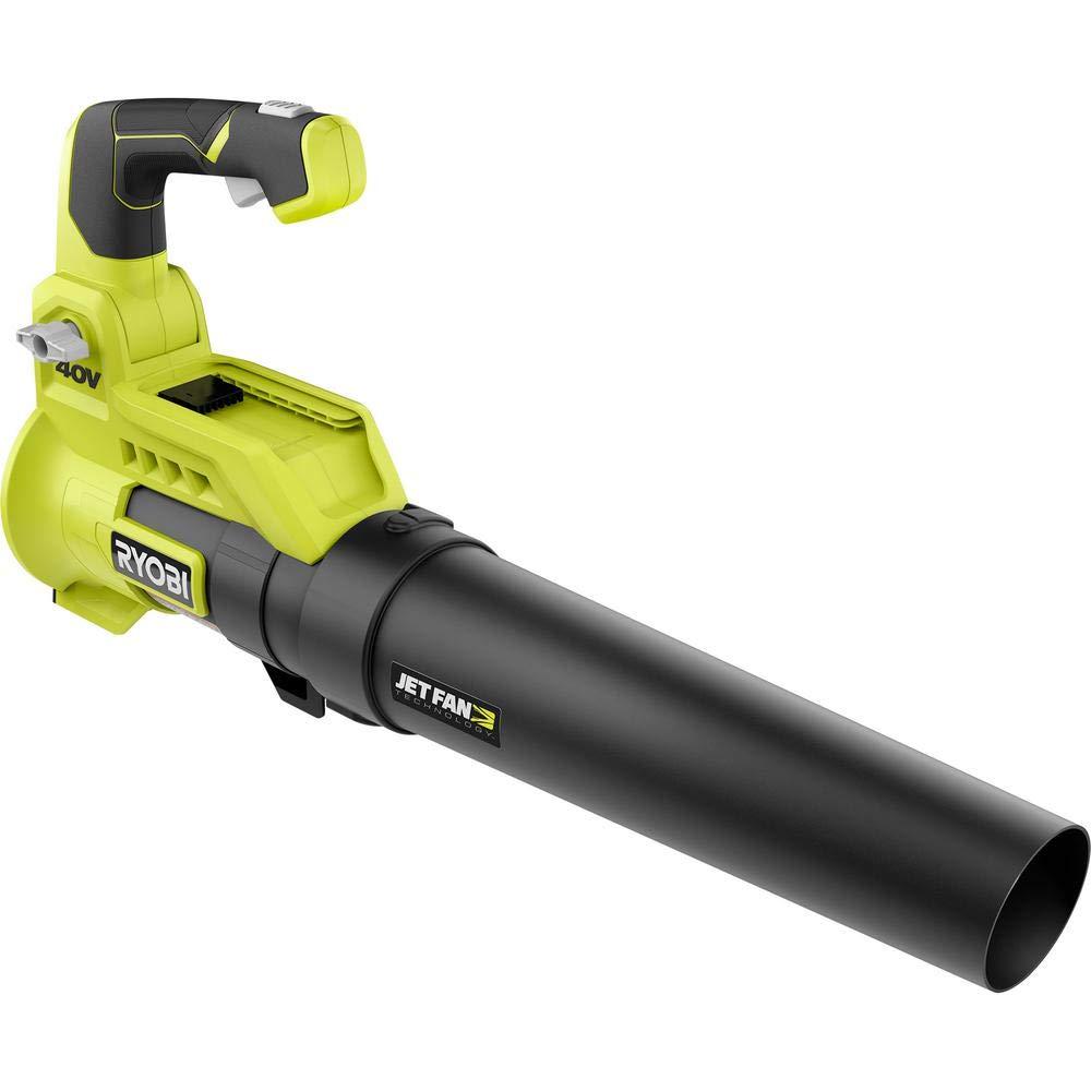 RYOBI110 MPH 525 CFM 40-Volt Lithium-Ion Cordless Variable-Speed Jet Fan Bare Tool Leaf Blower, Battery and Charger Not Included