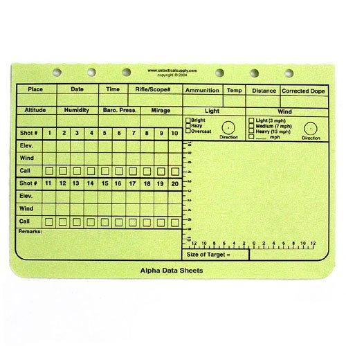 U.S. Tactical Supply Inc, Modular Sniper Data Book Alpha Data Refill Sheets, NSN 1220-01-547-1808