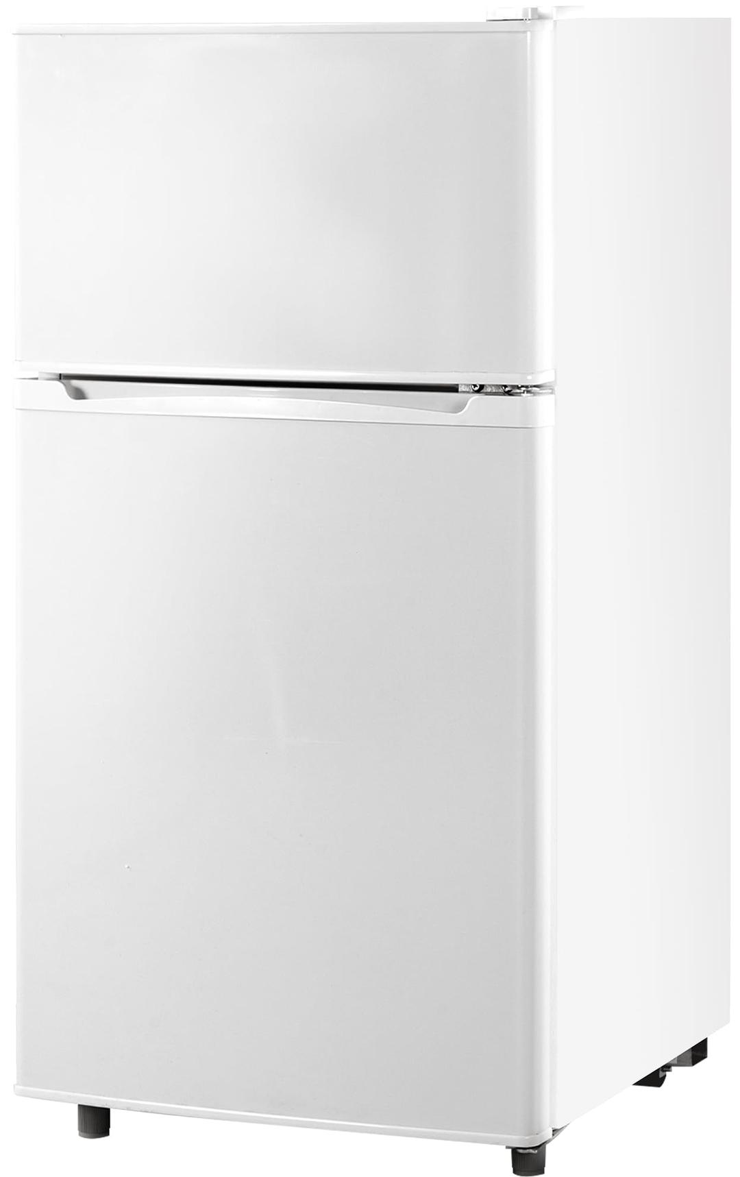 3.4 Cu.Ft Small Refrigerator with Freezer, Mini Fridge with Freezer, 7 Settings Temperature Adjustable, Double Door, Compact Refrigerator for Bedroom, Dorm and Office, White