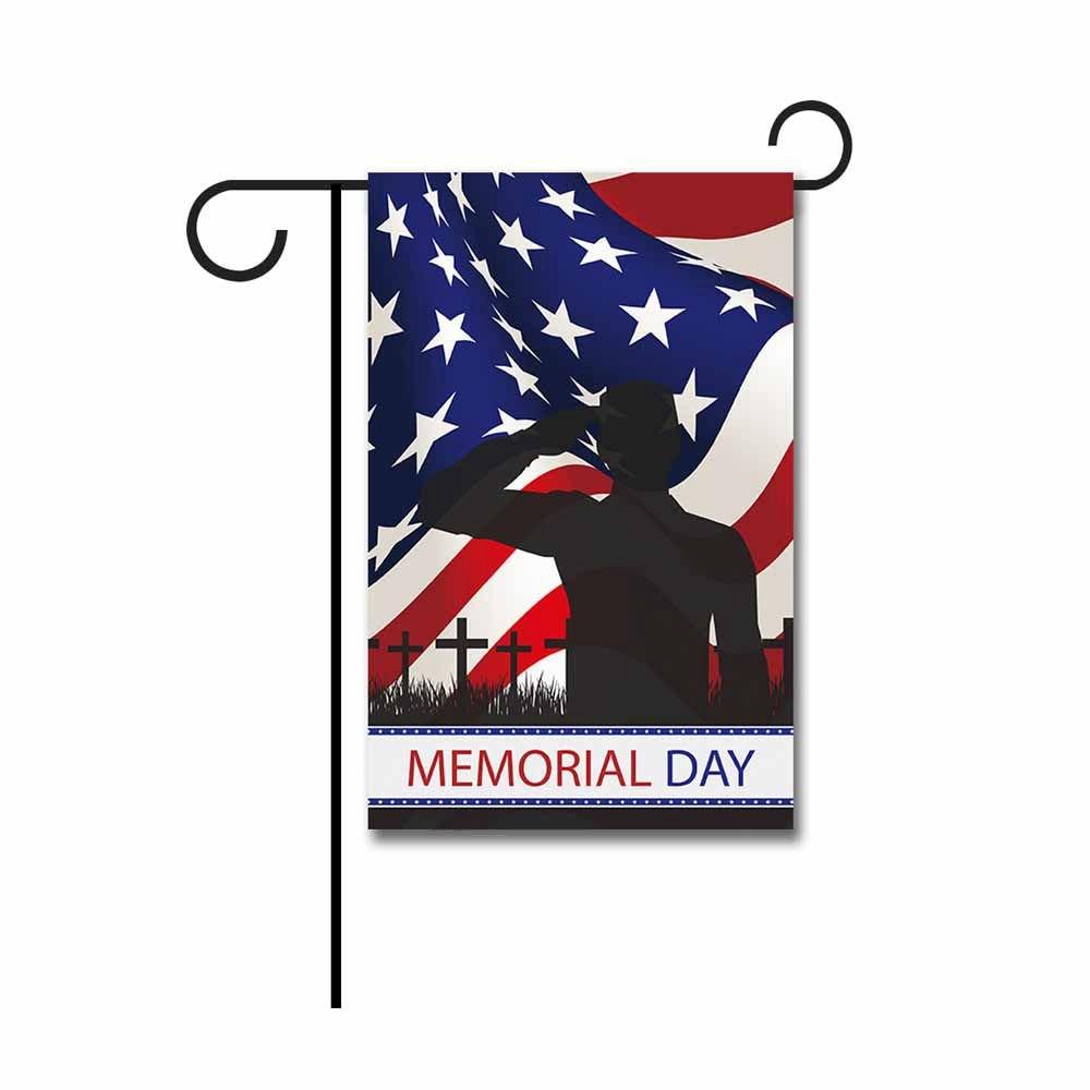 KafePross Thank You Military Service Patriotic Garden Flag Memorial Day Banner 12.5"X18" Print Both Sides