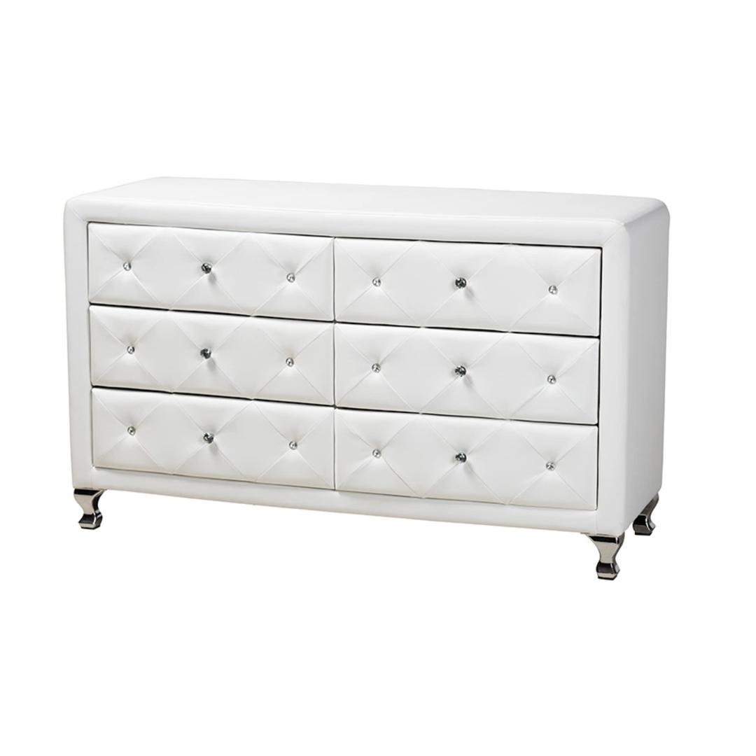 Baxton Studio BBT2030-Dresser-White Storage-chests, 21.6" x 51.75" x 18", White