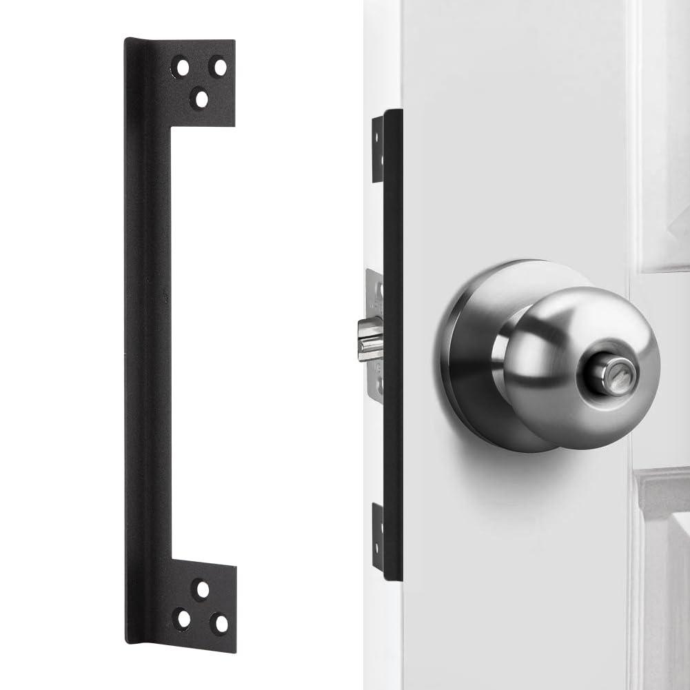 Door Latch Guard Plate, Outswing Door Security Protector, Door Latch Shield, Cover to Block Access to The Door Lock/Deadbolt Latch (7 in. - 1pack)