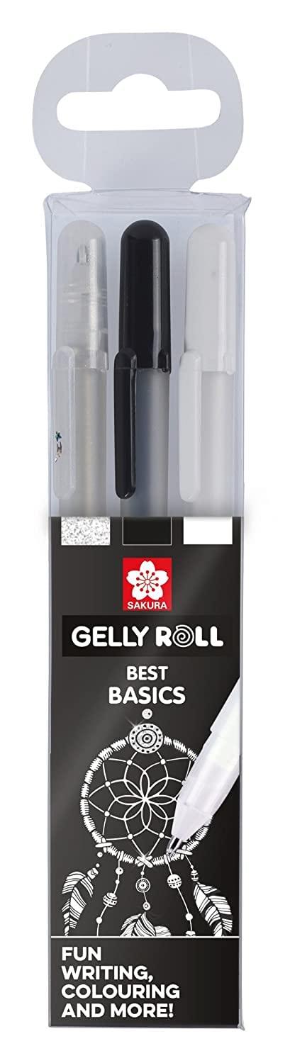 SAKURAGelly Roll Clear White Black, Set of 3 Pens